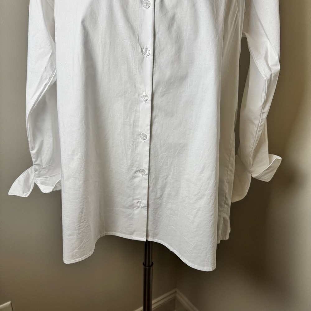 RAVEL Bow Back 100% Cotton Button Front Dress Shirt WHITE / MEDIUM - Picture 4 of 14